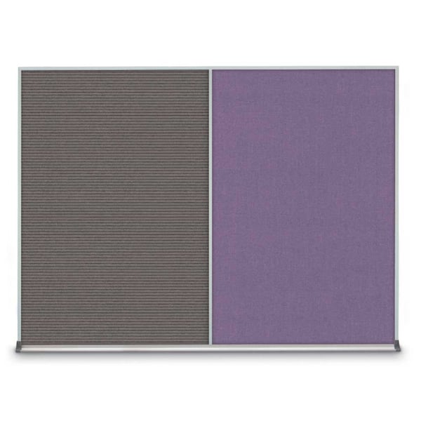 United Visual Products Triple Door Radius Corkboard, 72"X36", S UV8005-SATIN-COBACC - main